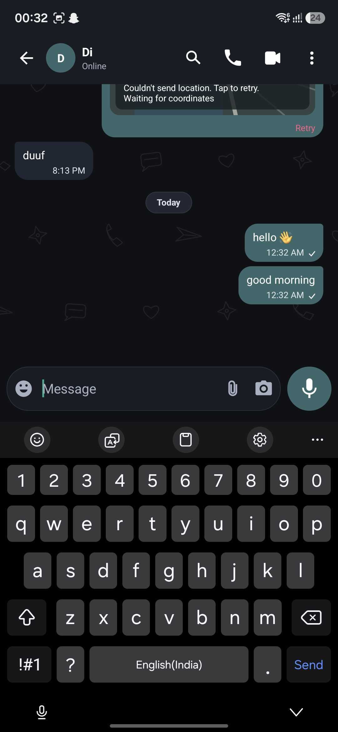 Krew chat screen