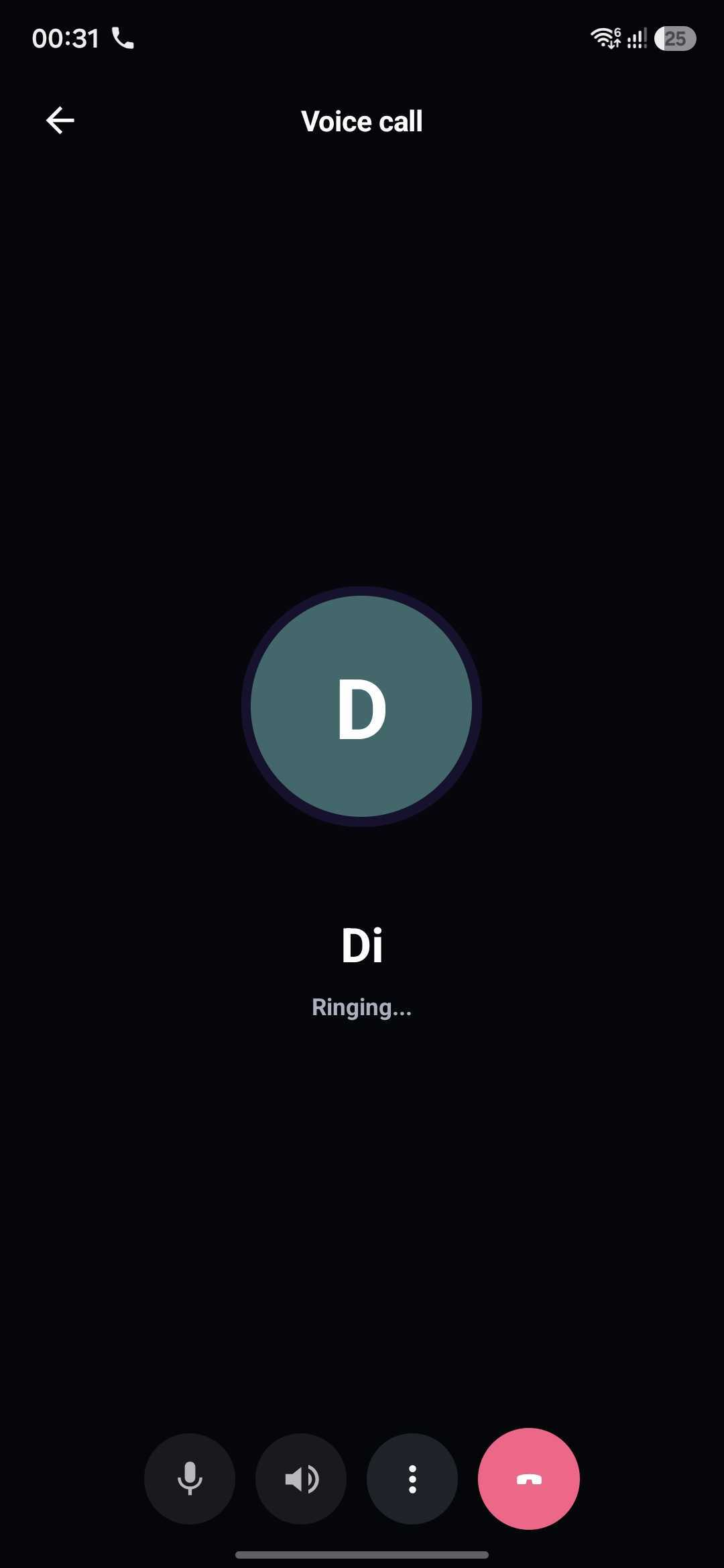 Krew private call screen